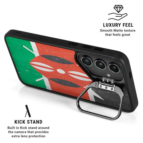 Kenya Flag Distressed Galaxy S24 Plus Kickstand Case